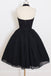 Elegant Black Short Prom Dresses, Halter Homecoming Party Dress