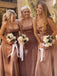 Sleek Simple Floor Length Bridesmaid Dresses Backless with Slit