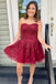 a-line sweetheart tulle homecoming dresses appliques short prom dress dth329