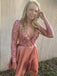 Lace Long Sleeve V-neck Homecoming Dresses Short Party Dress