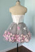 Strapless Short Prom Dresses Handmade Flowers Graduation Party Gown