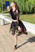 lace long sleeve jewel black homecoming dresses two piece short prom dress dth338