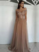 Off Shoulder Sweetheart Tulle Long Prom Dresses, Appliques Formal Evening Dress