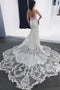 Mermaid V-neck Backless Spaghetti Wedding Dresses With Appliques