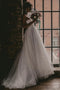 Elegant Strapless Tulle Lace Wedding Dress Beach Long Bridal Gown