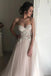 A-line Sweetheart Boho Bridal Gown Lace Applique Wedding Dresses