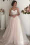 A-line Sweetheart Boho Bridal Gown Lace Applique Wedding Dresses