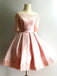 Pink Short Homecoming Dresses 1/2 Sleeve Off Shoulder Short Prom Dress