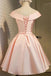 Off Shoulder Satin Short Prom Dress, Simple Sweet 16 Homecoming Dress