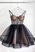 Cute Polka Dots Tulle Homecoming Dresses Spaghetti Straps Short Party Dress