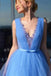 Cinderella Blue Prom Dresses Pageant Dress With Appliques