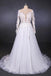 A-line V-neck Long Sleeve Wedding Dress With Lace Appliqued