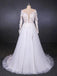 A-line V-neck Long Sleeve Wedding Dress With Lace Appliqued