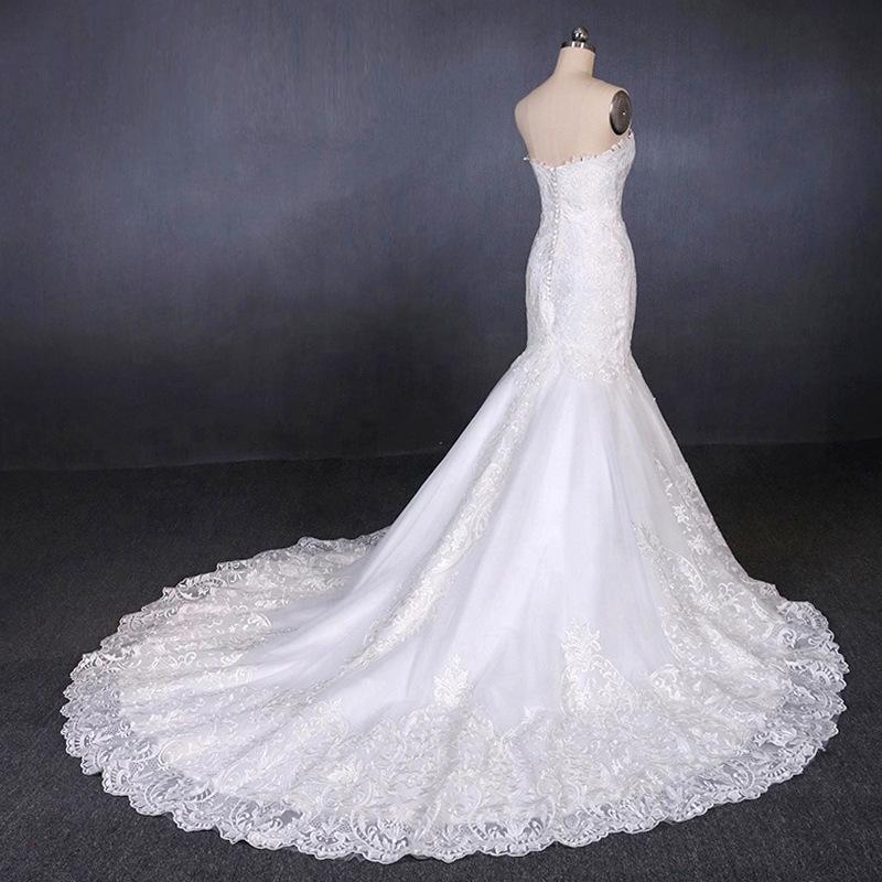 Sweetheart Neckline Mermaid Lace Wedding Dresses With Applique