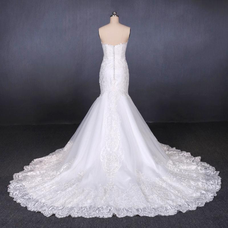 Sweetheart Lace Wedding Dresses, Mermaid Lace Appliques Bridal Gown