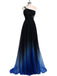 cut out back beading ombre formal gown one shoulder ombre long prom dress dtp178