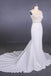 see-through neckline lace appliques mermaid wedding dresses dtw309