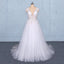 v-neck backless bridal dress tulle beach wedding dresses with appliques dtw287
