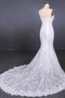 White Mermaid Lace Spaghetti Wedding Dresses With Appliques