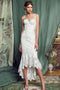 Simple Spaghetti-straps Lace Sheath Prom Dress, Lace Wedding Dress