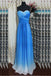 sweetheart blue ombre formal dress cut out beading back long prom dress dtp180