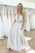 elegant ivory a-line v-neck tulle wedding dress with lace dtw39