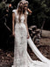 Sheath Ivory Lace Rustic Wedding Dresses, Cap Sleeve Beach Wedding Gowns