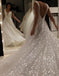 sequin backless prom wedding dress a-line v-neck sparkly wedding dress dtw436