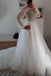 Sparkle Long Sleeve V-neck Sequins Beach Wedding Dresses Backless Bridal Gown
