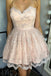 chic lace short prom dress sweetheart lace a-line homecoming dress dth155