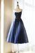 sparkly a-line starry night short prom dress sexy spaghetti straps party dress dtp189