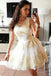 a-line v-neck gold appliques short tulle homecoming dress dth153