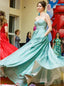 Sparkly Sweetheart Blue Long Prom Dress, A-line Formal Evening Dress