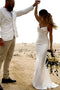 Simple Spaghetti Backless Stain Wedding Dresses, Long Sheath Bridal Gown