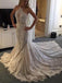 Halter Mermaid Lace Sleeveless Wedding Dress with Appliques