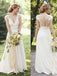 a-line v-neck ivory chiffon beach wedding dress with appliques dtw372