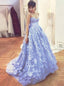 Sweetheart Lace Appliques Prom Dresses Evening Gowns With Bowknot