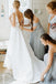 A Line V-Neck Floral Lace Wedding Dress Backless Plus Size Bridal Gown