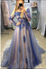 a-line long sleeves navy blue long prom dresses with appliques dtp1069