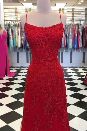 Mermaid Backless Burgundy Prom Dress Lace Appliques Evening Gown