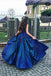 Royal Blue A-line Sweetheart Long Prom Dress, Elegant Sleeveless Foraml Gown