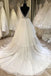 A-Line V-neck Layered Bridal Gown Lace Appliques Wedding Dress