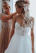 Tulle A Line Beach Bridal Gown, Spaghetti Straps Backless Wedding Dress