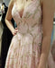 floor length graduation gown a-line v-neck applique long prom dress dtp251