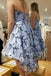 hi-low short prom dress with applique light blue strapless homecoming dress dtp185