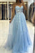 light blue graduation gown a-line sweetheart long prom dress with appliques dtp252