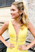 daffodil long prom dress plunging neckline formal dress with beading dtp173