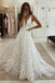 a-line bohemian wedding dress with lace appliques beach bridal gown dtw103