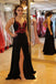 black long evening gown backless long prom dress with red appliques dtp529
