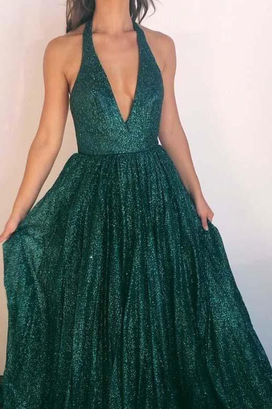 plunging neckline long evening gown sexy backless sequin prom dresses dtp151